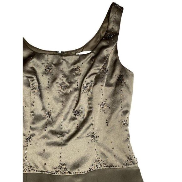 ALFRED ANGELO 2Pc Green Brown Beaded Jacket & Dress Sz 8 Formal MOB NEW - Picture 10 of 12